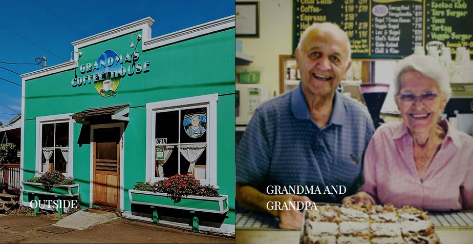 Grandma and Grandpa at Grandmas Coffee House