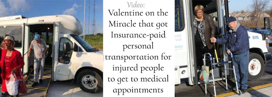 Valentine on Miracle getting transportation for injured people for medical appointments Thumbnail